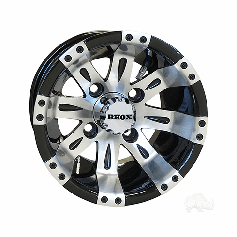 RHOX Vegas, Machined w/Black w/ Center Cap, 10x7 ET-25