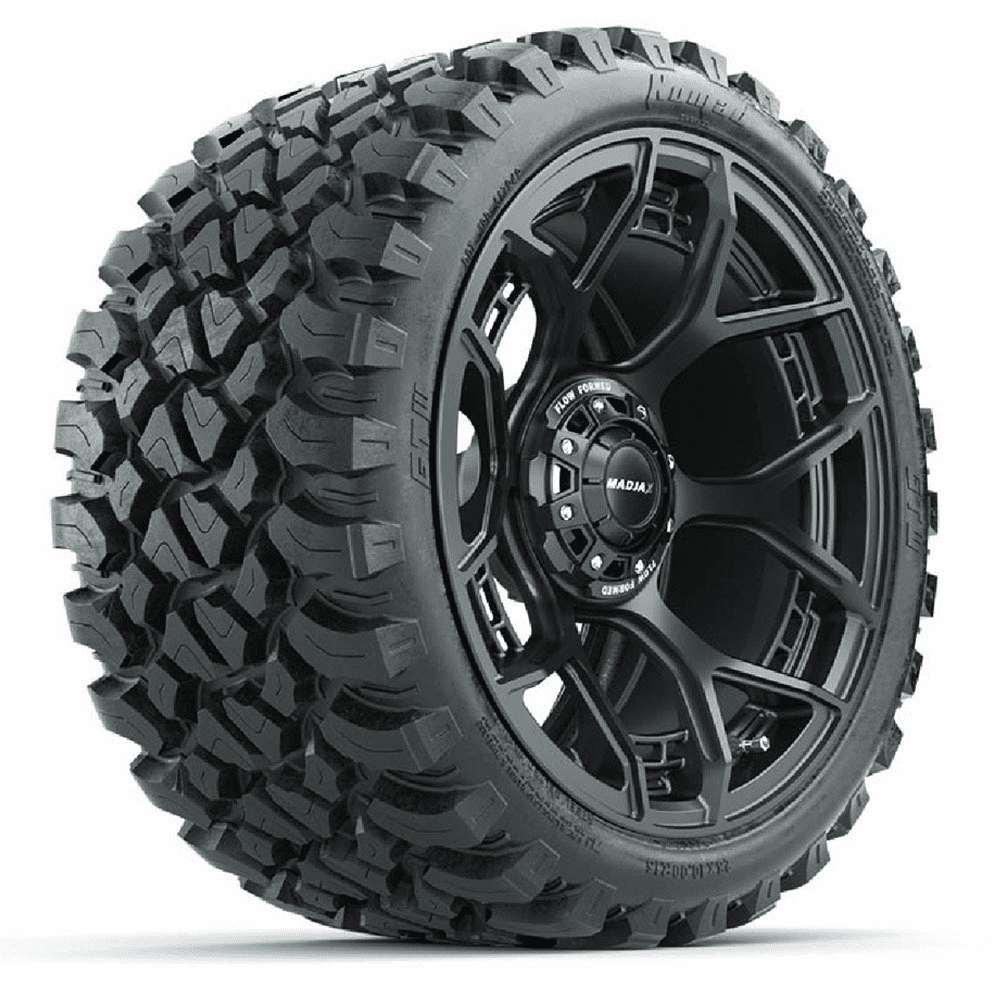 Set of (4) 15" MadJax Flow Form Evolution Matte Black Wheels with GTW Nomad Off Road Tires