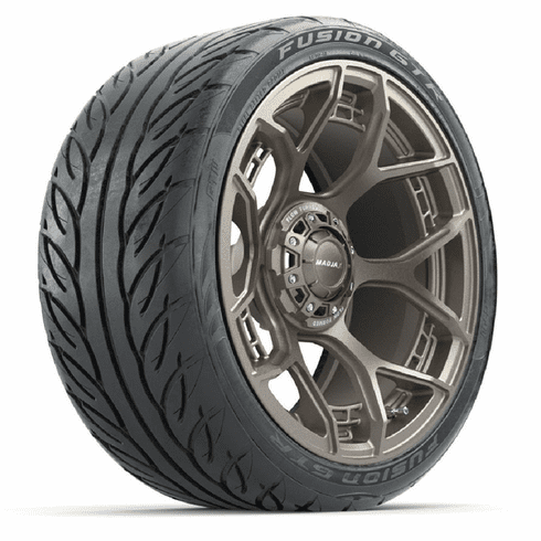 Set of (4) 15" MadJax Flow Form Evolution Matte Bronze Wheels with GTW Fusion GTR Street Tires