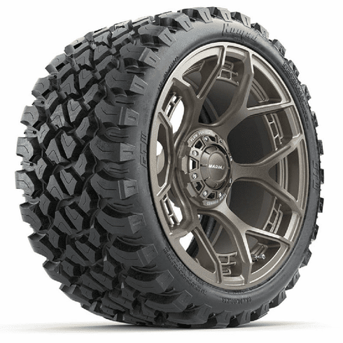 Set of (4) 15" MadJax Flow Form Evolution Matte Bronze Wheels with GTW Nomad Off Road Tires