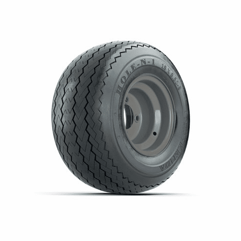 Set of (4) 8 in Gray Steel Wheels with 18 in Kenda Hole-N-1 Tires