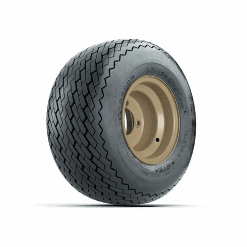 Set of (4) 8 in Stone Steel Wheels with 18 in GTW Topspin Sawtooth Tires
