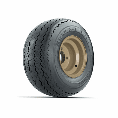 Set of (4) 8 in Stone Steel Wheels with 18 in Kenda Hole-N-1 Tires
