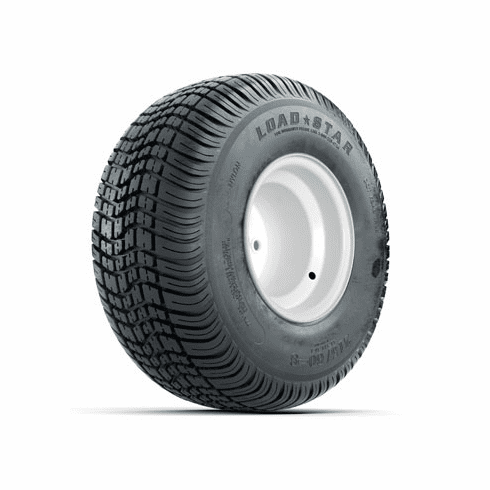 Set of (4) 8 in White Steel Wheels with 18 in Kenda Load Star Tires