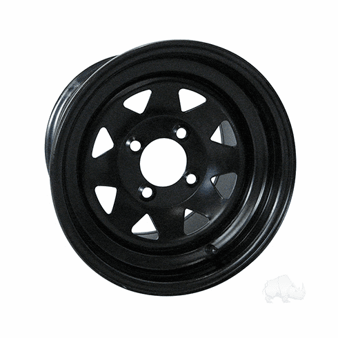 Steel, Black, 12x7.5, 3:4.5 Offset