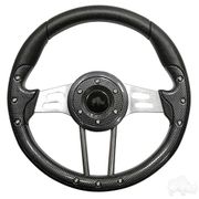 RHOX Steering Wheel, Aviator 4 Carbon Fiber Grip/Brushed Aluminum Spokes 13" Diameter