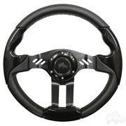 RHOX Steering Wheel, Aviator 5 Black Grip/Black Spokes 13" Diameter