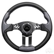 RHOX Steering Wheel, Aviator 5 Carbon Fiber Grip/Black Spokes 13" Diameter