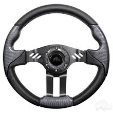 RHOX Steering Wheel, Aviator 5 Carbon Fiber Grip/Black Spokes 13" Diameter