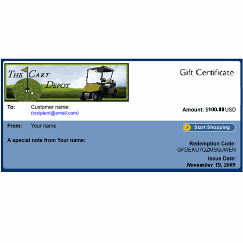 The Cart Depot Gift Certificate - $100