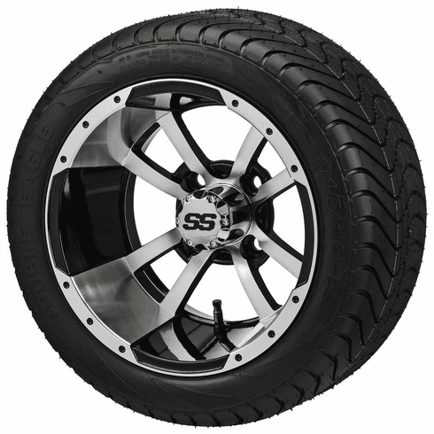 Tire/Wheel Combo - 12" - Crusader Machined/Black