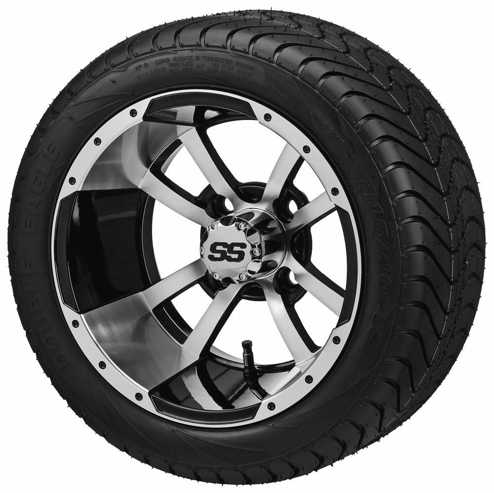Tire/Wheel Combo - 12" - Crusader Machined/Black