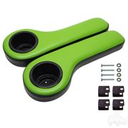 RHOX Arm Rest with Cup Holder Set, Black and Green