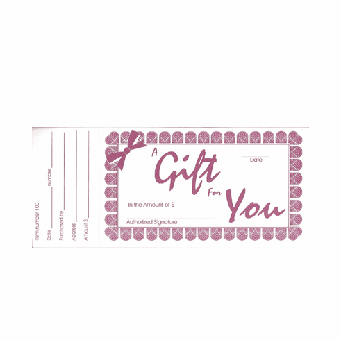 Gift Certificates 100 Ct.<BR>