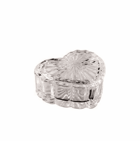 Glass Heart Shaped Jar