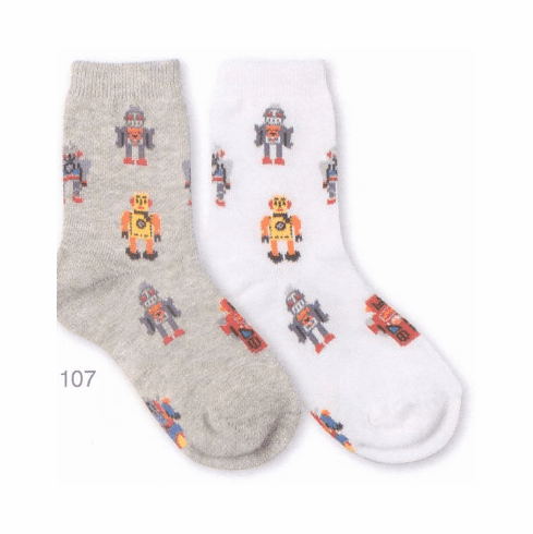 Country Kids mostly cotton socks with robot print. The boys love these socks. One of our best sellers.