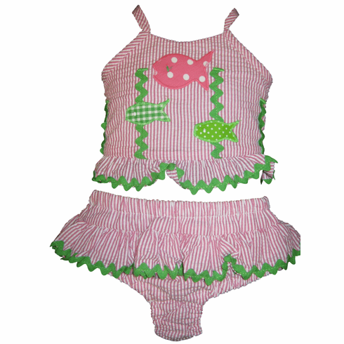 Funtasia Too Come Here Fishy Fishy Girls Two Piece Swimsuit. 