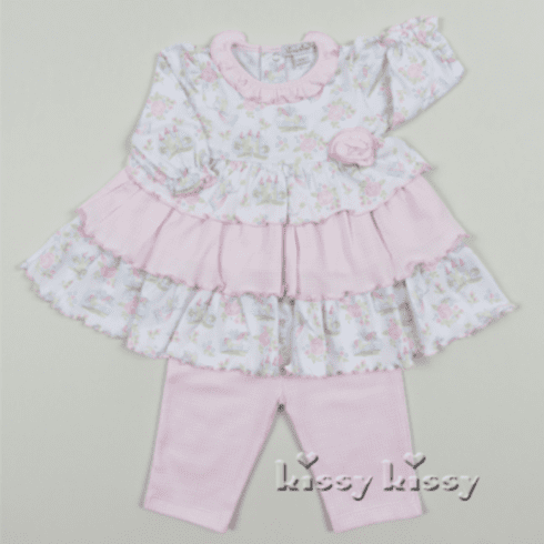 Kissy Kissy Dreamland Print Dress w/Legging. 0-3m