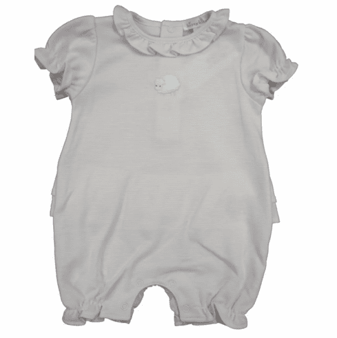 Kissy Kissy Lovable Lambs Stripe Short Playsuit. Pink 9m