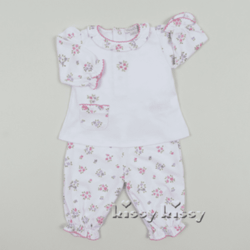 Kissy Kissy Pansy Patch Pant Set 0-3m