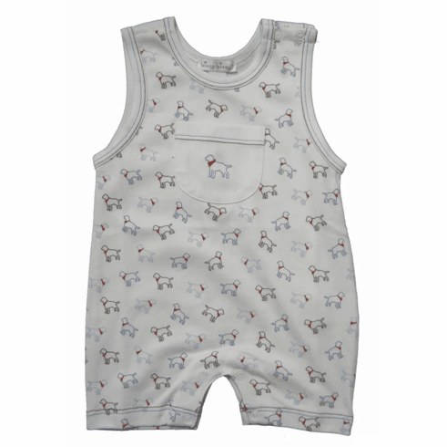 Kissy Kissy Puppy Love Print Sleeveless Short Playsuit. 0-3m