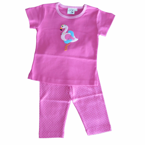 Luigi Flamingo Capri Set. Peruvian Pima Cotton.