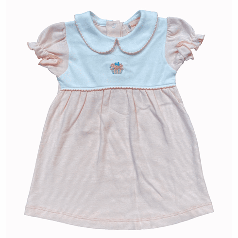 Luigi Flower Basket Short Sleeve Dress. Pima Cotton. Softest Cotton in the world!