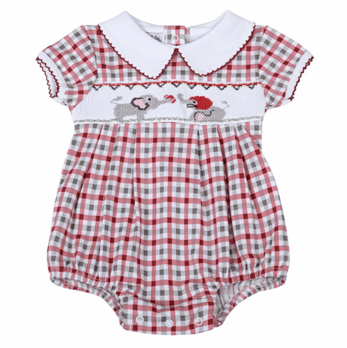Magnolia Baby Crimson Tide Smocked Girls Bubble. 2T