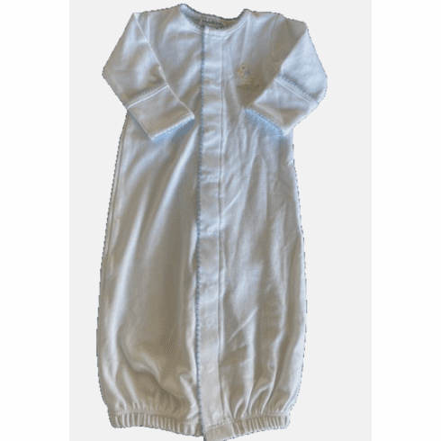 Magnolia Baby Ducky Blue Trim Converter Gown. Newborn