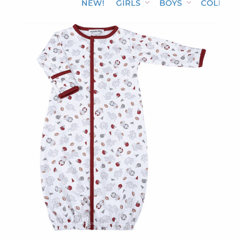 Magnolia Baby Elephant Classics Convertible Gown. Newborn (This is the print)
