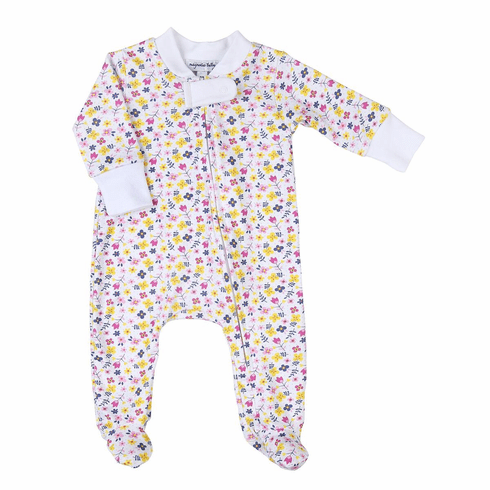 Magnolia Baby  Kylie's Classics Pink Print Zipper Footie