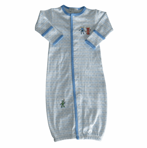 Magnolia Baby Lil Robot Convertible Gown.Peruvian Pima Cotton.