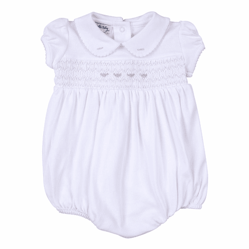 Magnolia Baby Pink Smocked Collared S/S Girl Bubble