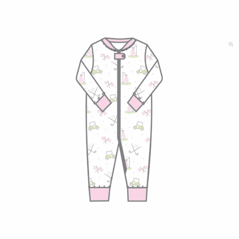 Magnolia Baby Putting Around Zipped Pajamas 4T PK. Peruvian Pima Cotton