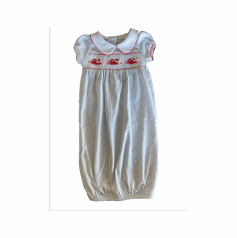  Magnolia Baby Smocked Crab Short Sleeve Sack. Newborn Girls