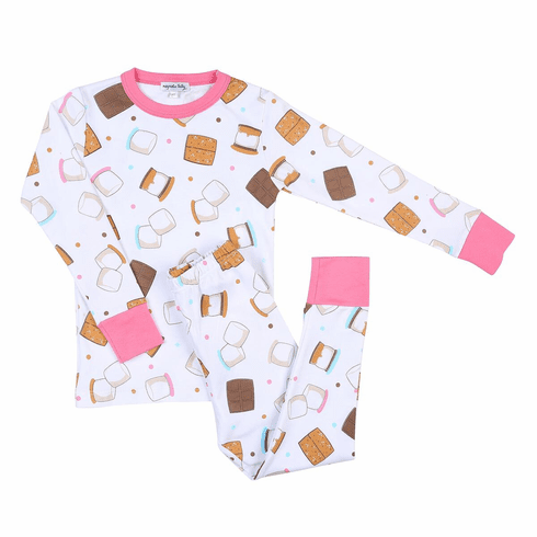 Magnolia Baby Smores Long Pajamas. Pink. Big Girl