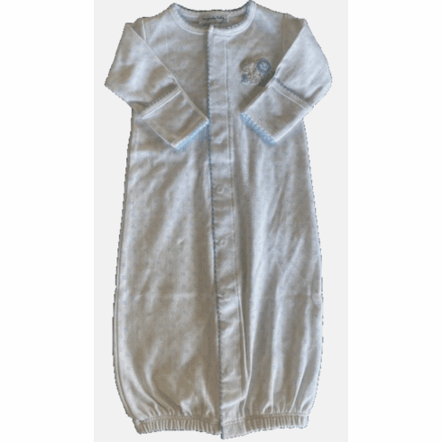 Magnolia Baby Sweet Safari Blue Emb.Converter Gown. Newborn