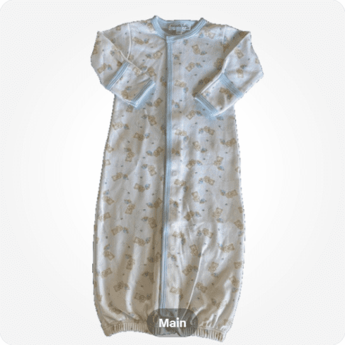Magnolia Baby Sweet Teddies Blue Print Converter Gown. Newborn