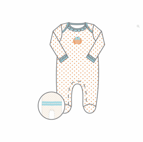 Magnolia Baby Sweetest Pumpkin Applique Turquoise Ruffle Footie