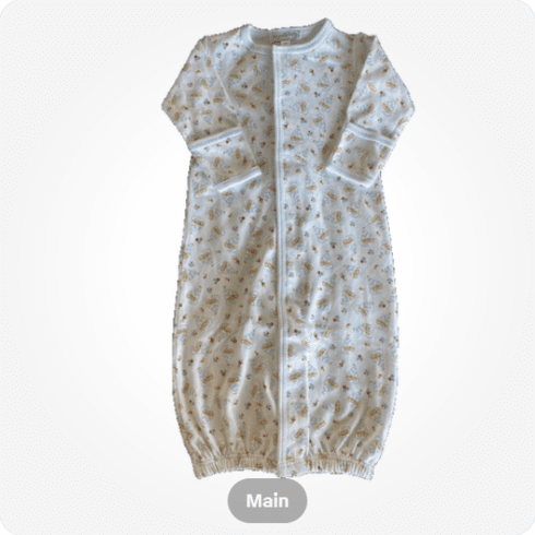 Magnolia Baby Vintage Sailboat Blue Print Converter Gown. Newborn