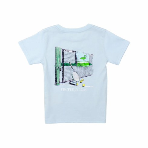 Properly Tied Courtside Short Sleeve Periwinkle Pocket Tee. B