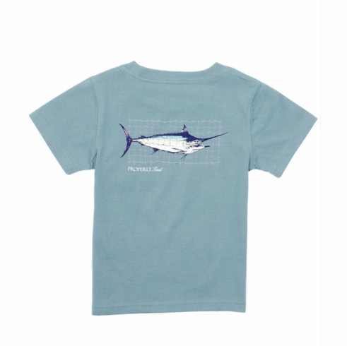 Properly Tied Swordfish Short Sleeve Seafoam Pocket Tee. B
