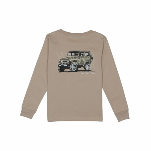 Properly Tied Topo Cruiser Long Sleeve Sand Color Pocket Tee. Peruvian Pima Cotton. T