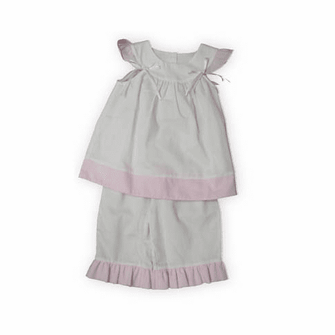 Remember Nguyen Aileen sweet capri set with angel wing sleeves and ribbon. Exquisite.  