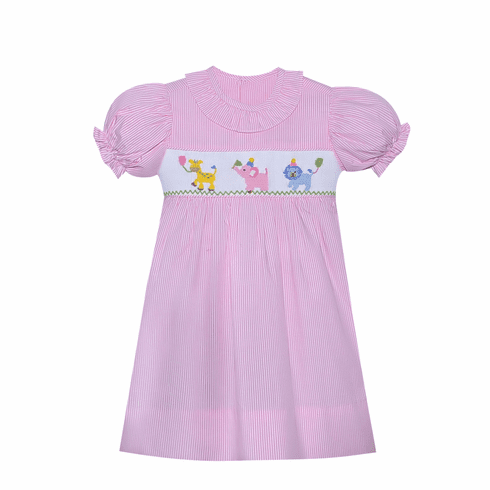 Remember Nguyen Animal Parade Smocked Pink Dress.  Girl