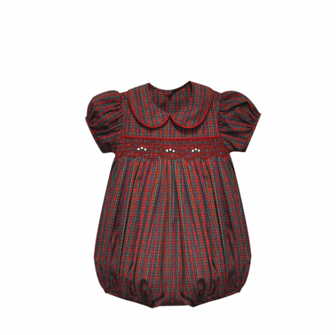 Remember Nguyen Ava Grace Red Plaid Girl Bubble. Infant