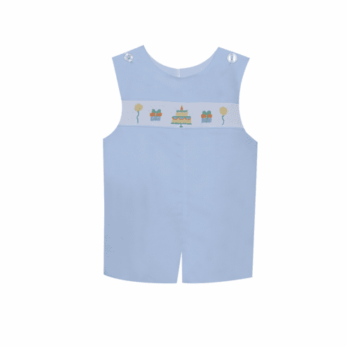 Remember Nguyen Blue Shortall with Birthday Smocking. Toddler