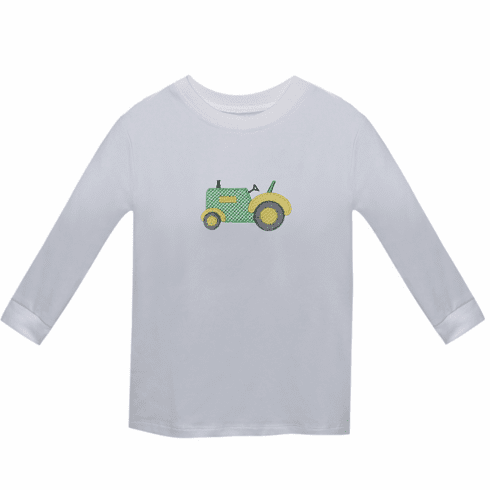 Remember Nguyen Boys Long Sleeve Tractor Soft Knit Shirt.  Boy