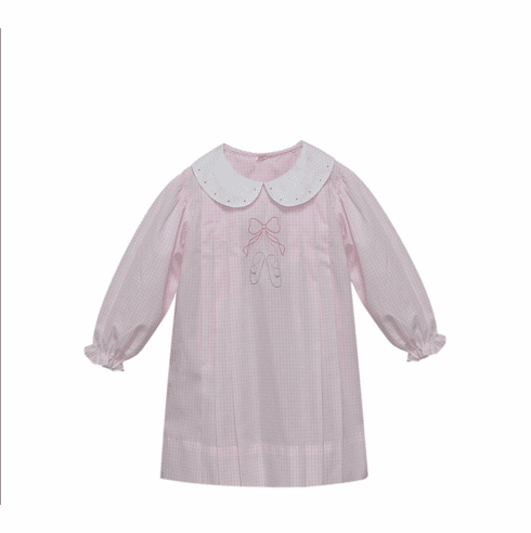 Remember Nguyen Cayden Pink Dress with Ballet Shoes and with Collar.  Toddler Girl