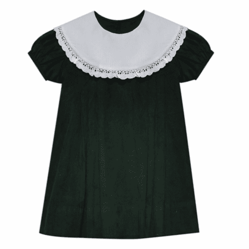 Remember Nguyen Evergreen Dress with a White Collar. Toddler Girl